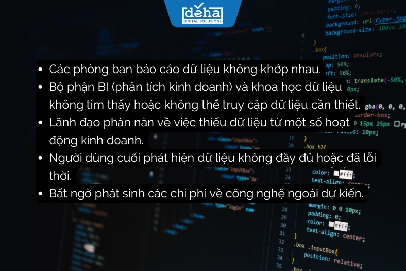 Dấu hiệu xuất hiện tình trạng data silo