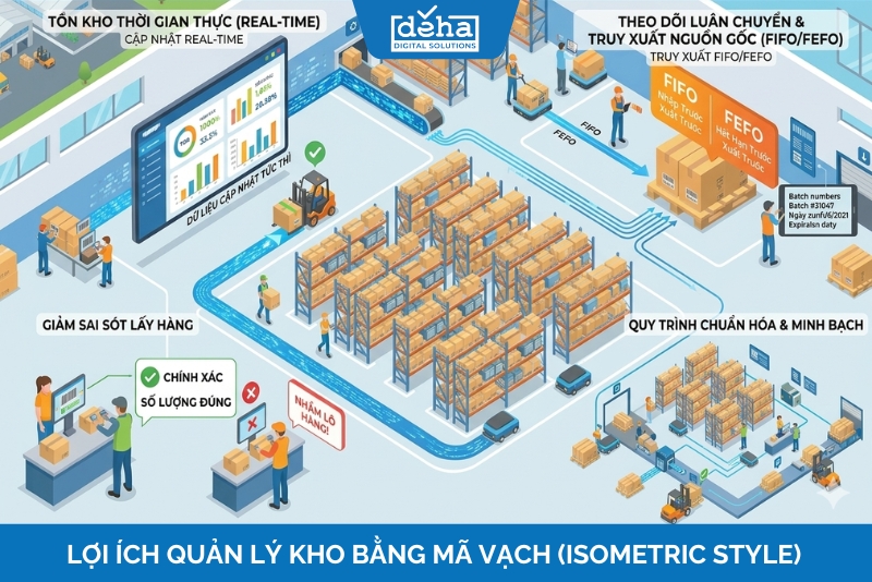 Các lợi ích khi quản lý kho bằng mã vạch